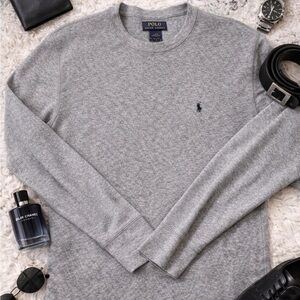 Polo Ralph Lauren Gray Waffle Knit Crewneck L